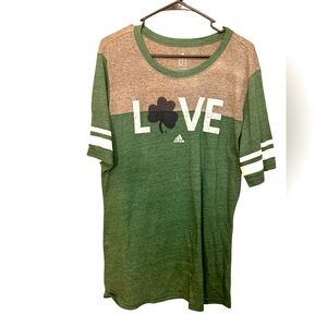 Adidas notre dame lucky shirt. Green and heather gray. Never wore!